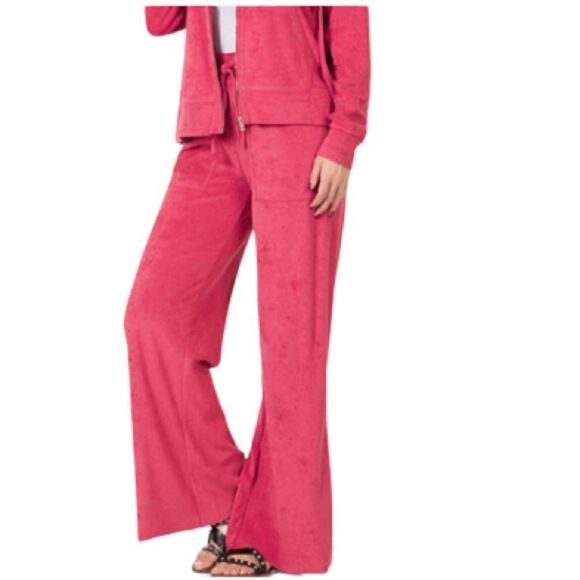 NWT LOOP TERRY ZIP UP HOODIE JACKET & PANTS SET Rose - Picture 3 of 3